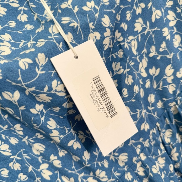 Reformation Mica ES Floral Marie Square Neck Maxi Dress Blue Size 16 NEW - Picture 9 of 10